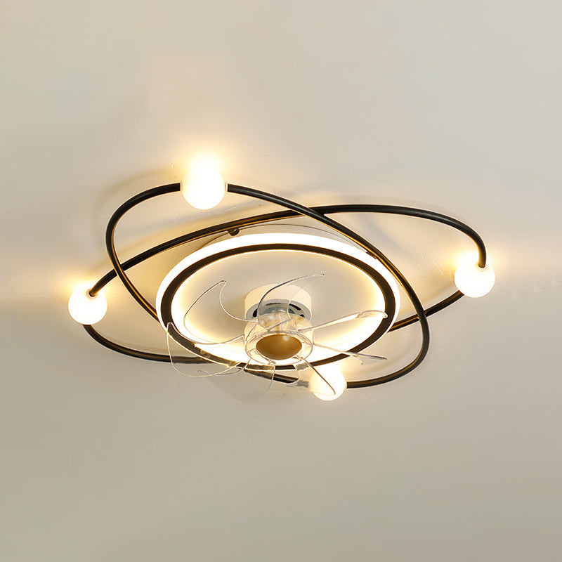 Nordic Geometric Fan Light Metal 5 Lights LED Flush Mount Light for Living Room