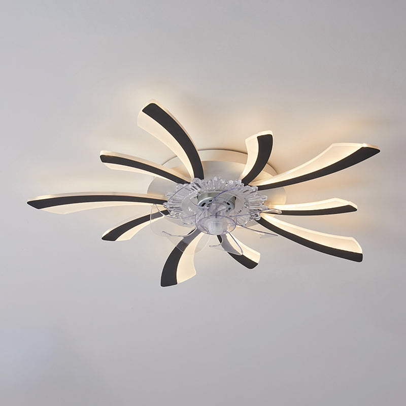 Nordic Geometric Fan Light Metal Multi Light LED Flush Mount Light for Living Room