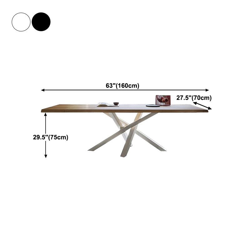 Pedestal rectángulo Mesa de comedor de lujo Mesa fija de madera maciza para el hogar