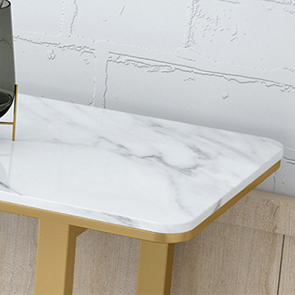 Glam Marble Counter Table with Rectangle Table Top Gold Sled Table - 41.3" H