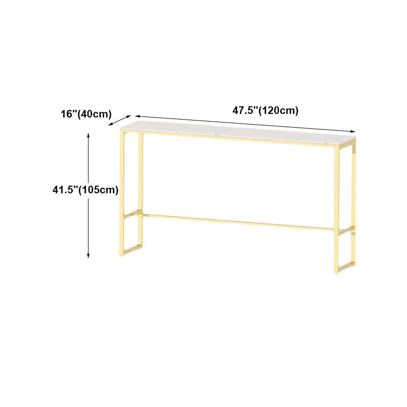 Glam Counter Table Marble Rectangle Top Trestle Table - 41.3" H