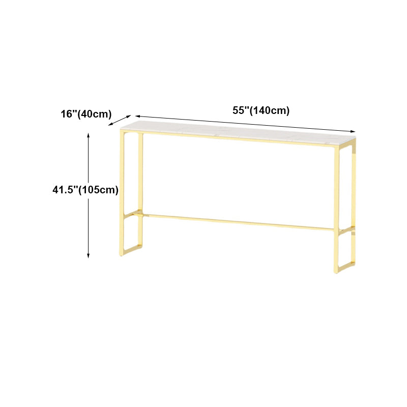 Glam Counter Table Marble Rectangle Top Trestle Table - 41.3" H