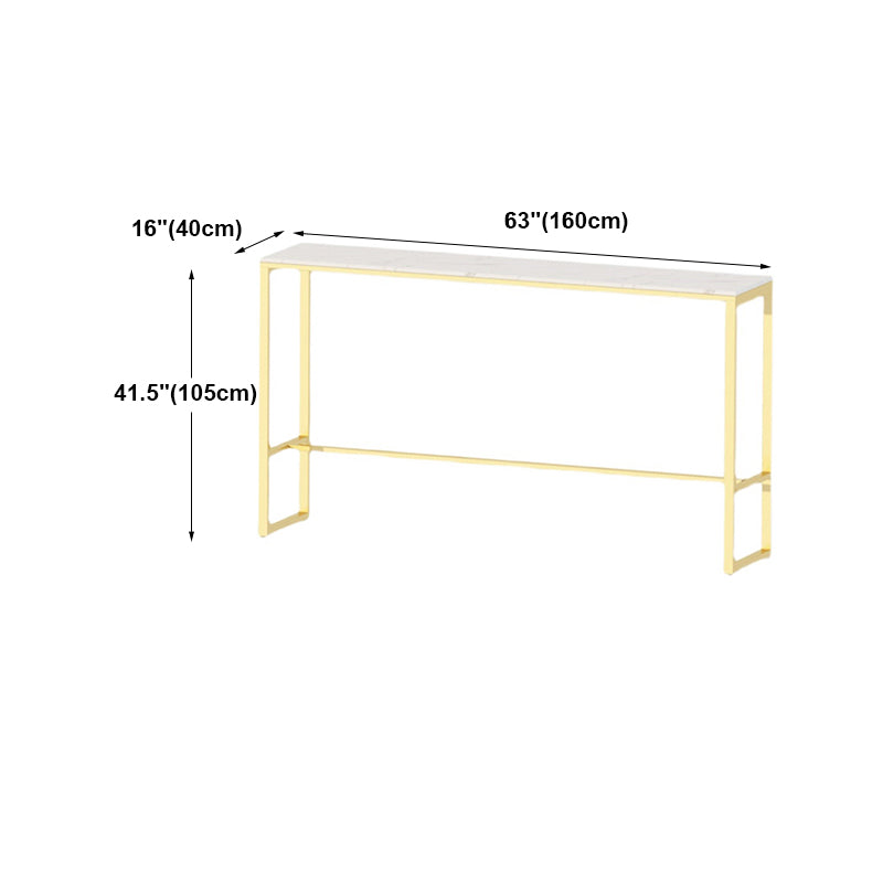 Glam Counter Table Marble Rectangle Top Trestle Table - 41.3" H