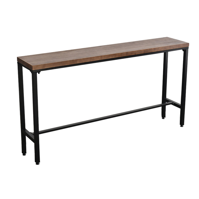 Brown Modern Style Table Solid Wood and Iron Breakroom Bar Table