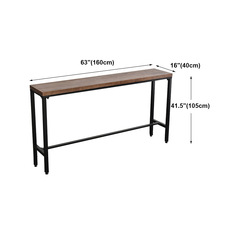 Brown Modern Style Table Solid Wood and Iron Breakroom Bar Table