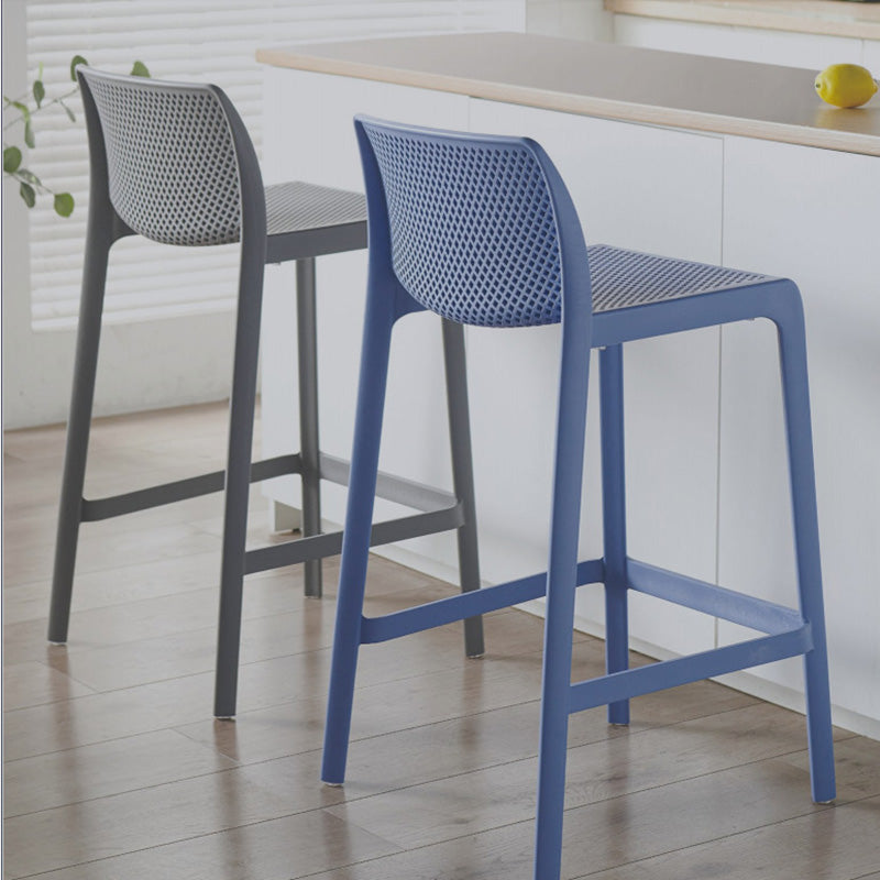 Modern Style Plastic Bar Stool with Footrest and Stackable Bistro Simple Bar Stool