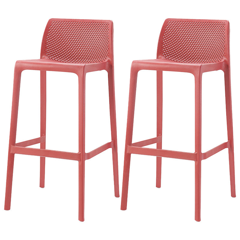 Modern Style Plastic Bar Stool with Footrest and Stackable Bistro Simple Bar Stool