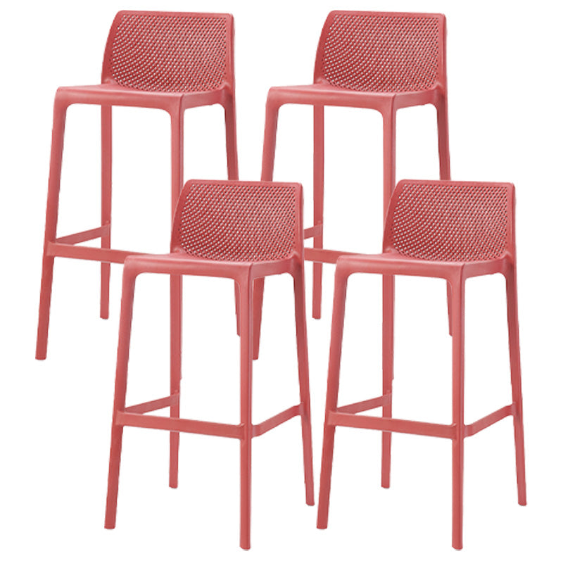 Modern Style Plastic Bar Stool with Footrest and Stackable Bistro Simple Bar Stool