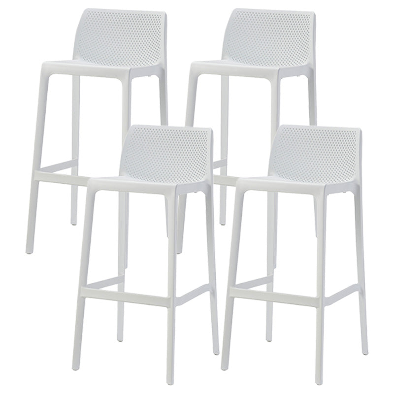 Modern Style Plastic Bar Stool with Footrest and Stackable Bistro Simple Bar Stool