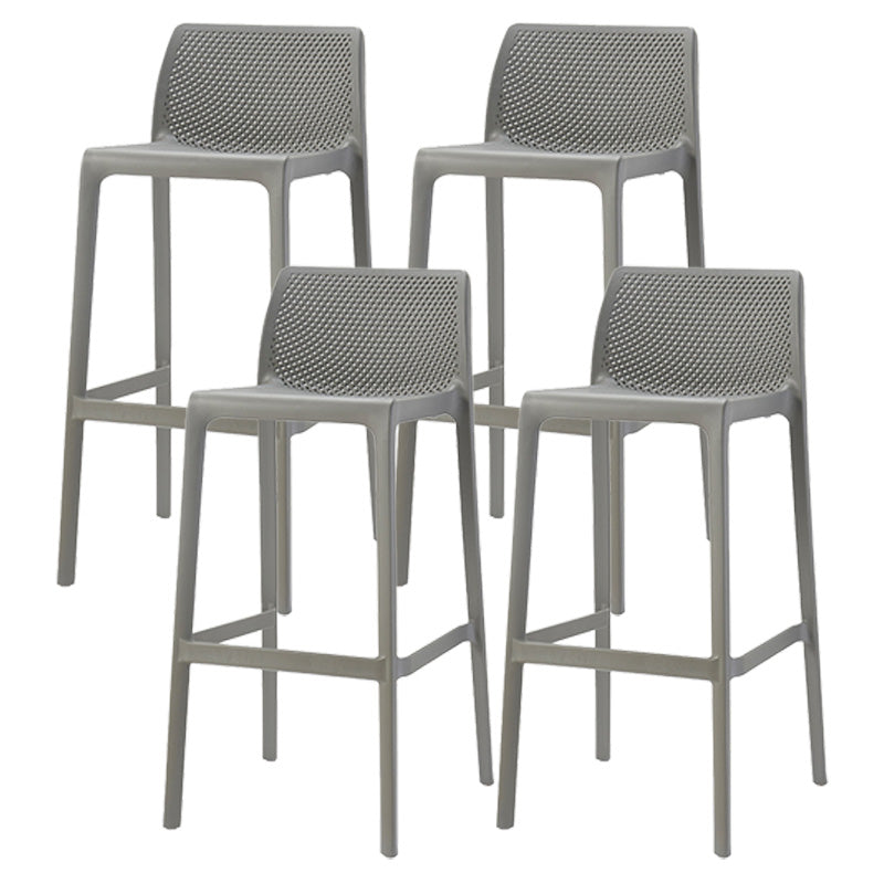 Modern Style Plastic Bar Stool with Footrest and Stackable Bistro Simple Bar Stool