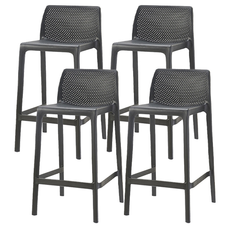 Modern Style Plastic Bar Stool with Footrest and Stackable Bistro Simple Bar Stool