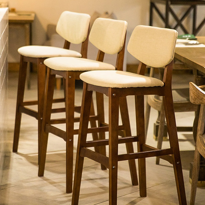 Scandinavia Style Bar-stool Wooden Legs Square Seat for Kitchen Bar