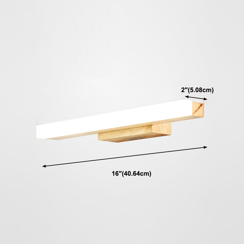 Sombra lineal madera pared mate estilo moderno 1 iluminación de montaje de pared de espejo de luz en marrón