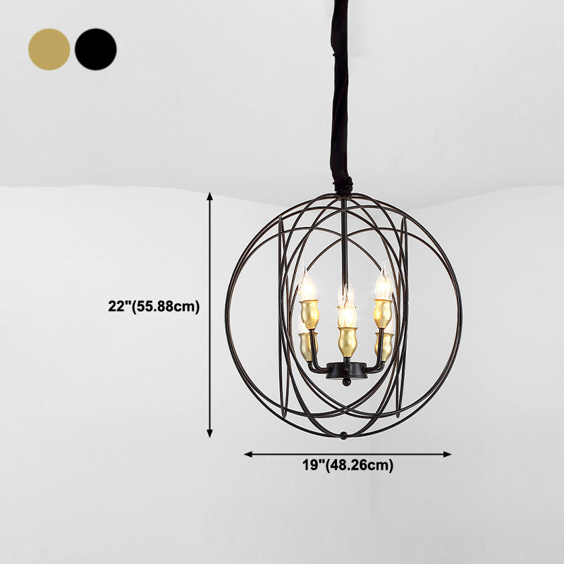 Schmiedeeisen hängende Anhänger Lichter Vintage Global Hanging Lamps für Wohnzimmer