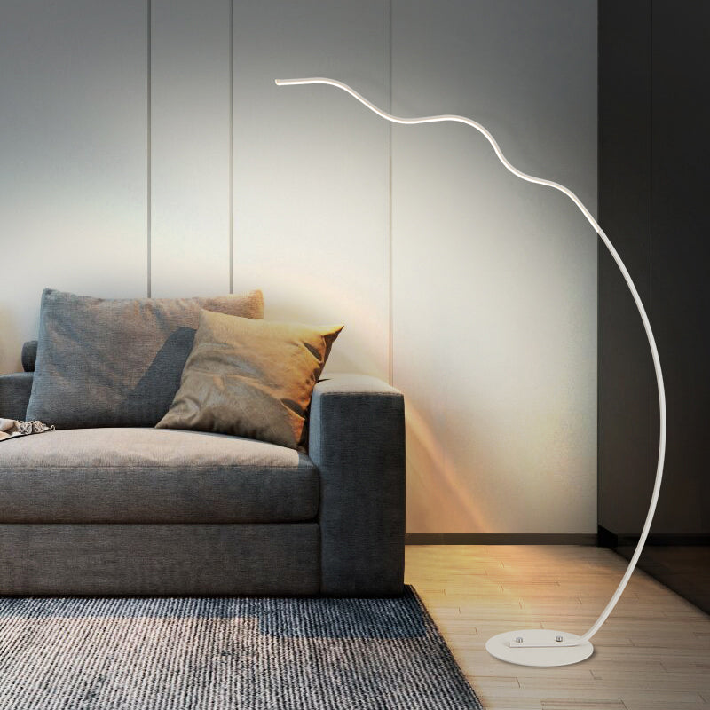 Luce da pavimento in metallo a forma lineare moderna 1 luce da pavimento leggera