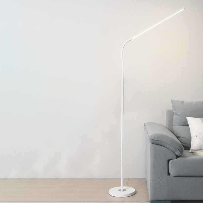 Luce di pavimento in metallo a forma lineare Stile moderno 1 luce montata sul pavimento leggero