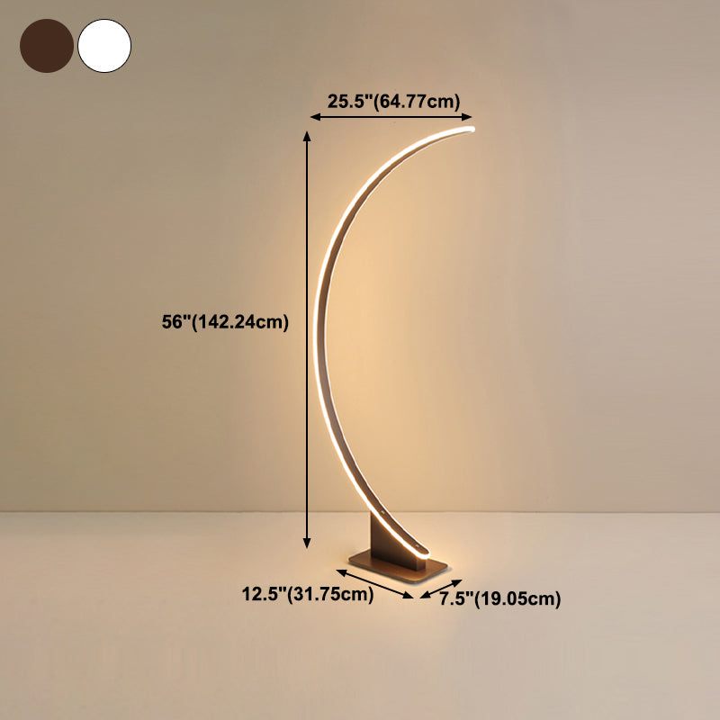 Forma lineal de metal luz de piso de estilo moderno 1 luz montado en el piso de luz