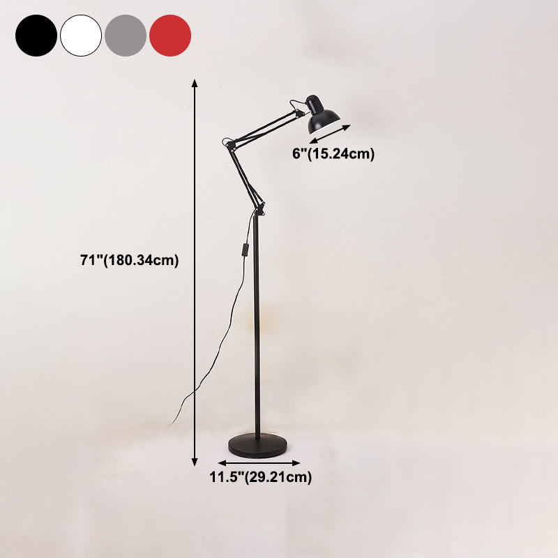 Luce di pavimento in metallo a forma rotonda Stile moderno 1 luce montata sul pavimento leggero