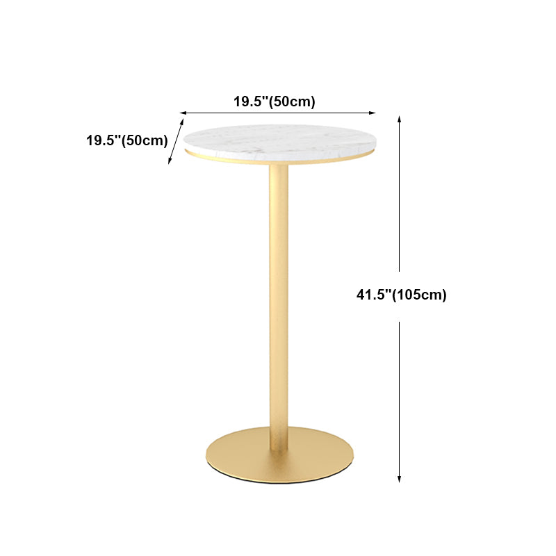 White Glam Style Table in Iron and Faux Marble Milk Tea Shop Bar Table