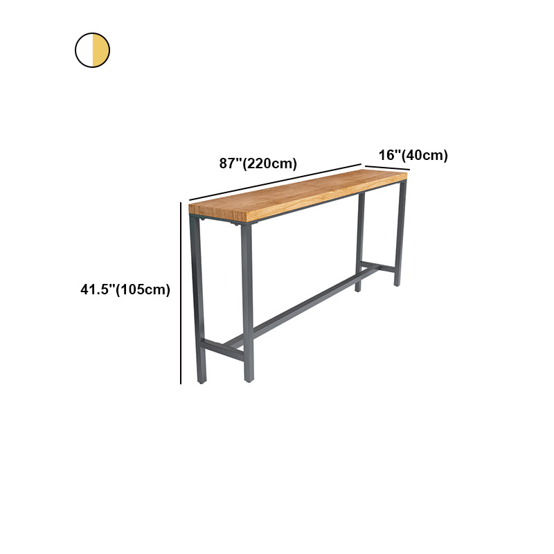 Modern Style Bar Table Solid Wood and Iron Coffee Shop Bar Table