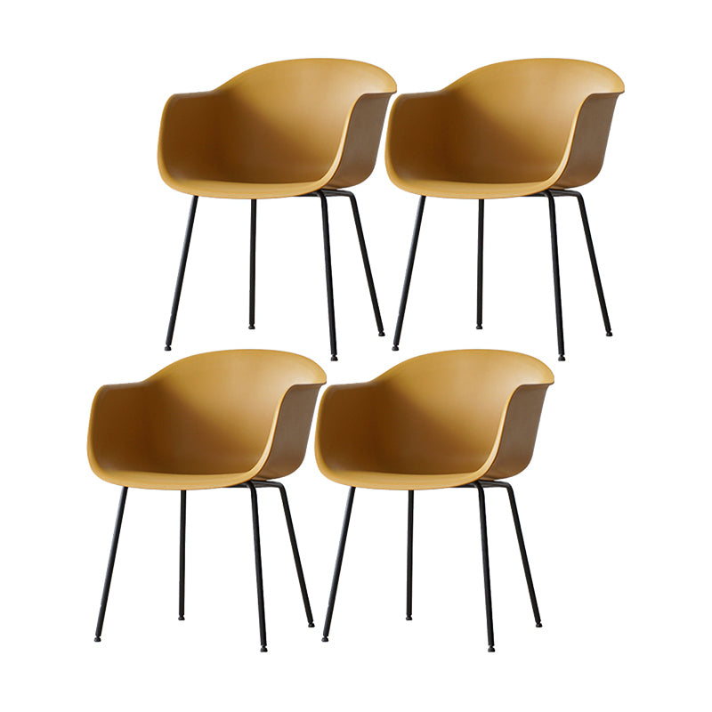 Industrial Design Plastic Dining Side Chairs Solid Back Arm Side Chair