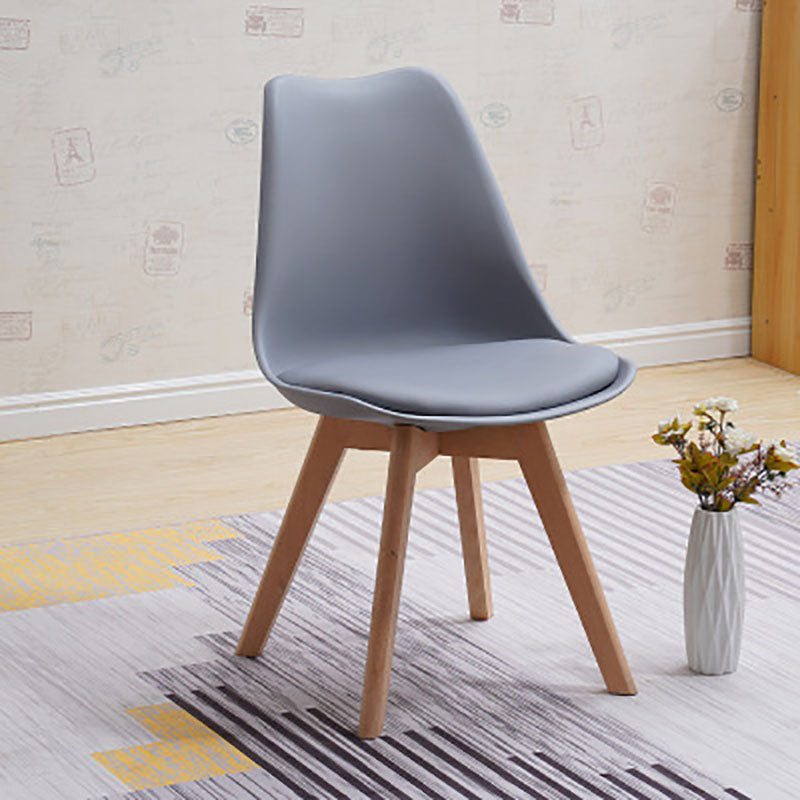 Contemporary Style Kitchen Chairs Dining Armless Side Chair with Wooden Legs