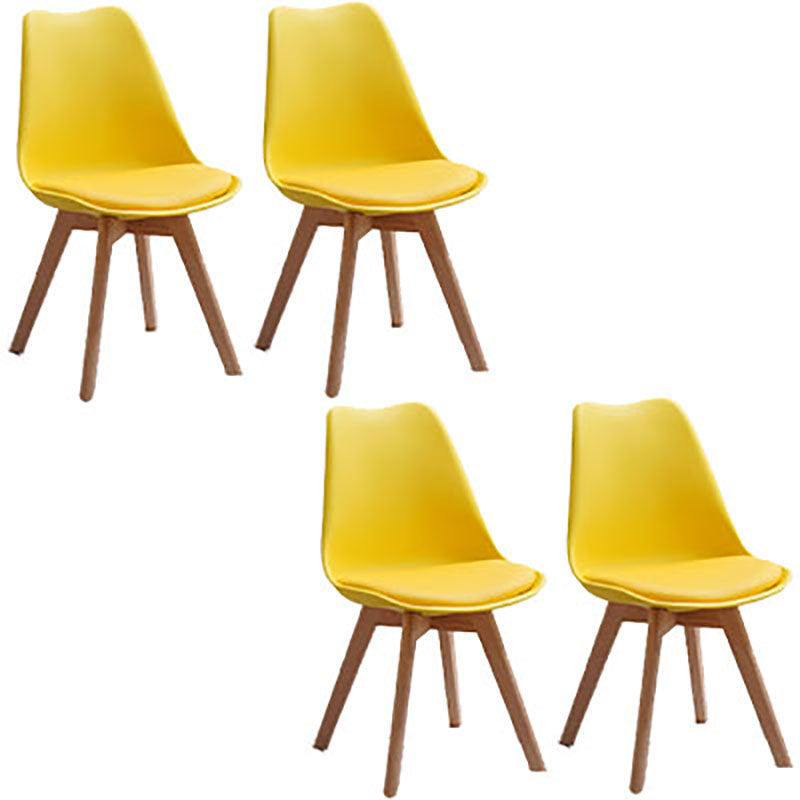 Contemporary Style Kitchen Chairs Dining Armless Side Chair with Wooden Legs