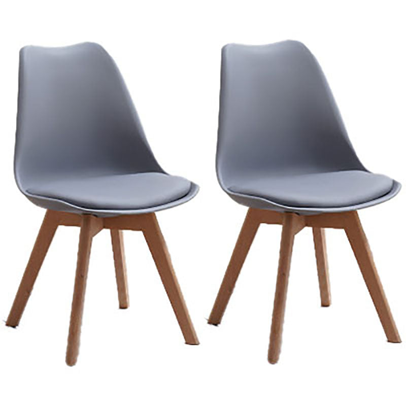 Contemporary Style Kitchen Chairs Dining Armless Side Chair with Wooden Legs