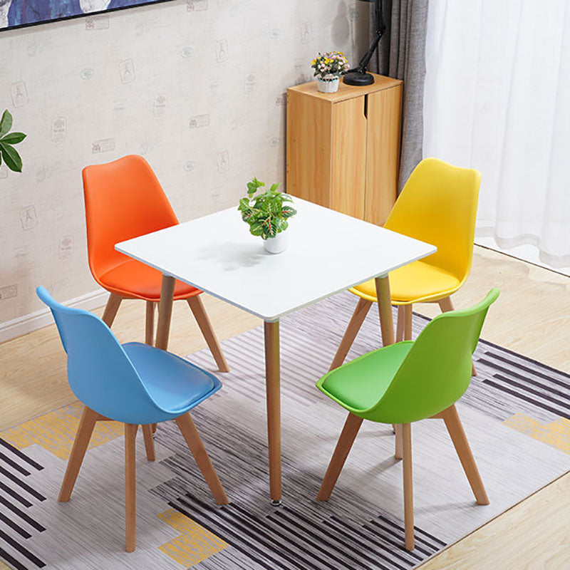 Contemporary Style Kitchen Chairs Dining Armless Side Chair with Wooden Legs