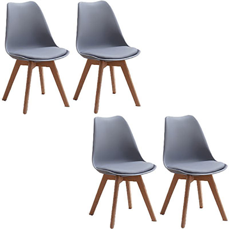 Contemporary Style Kitchen Chairs Dining Armless Side Chair with Wooden Legs