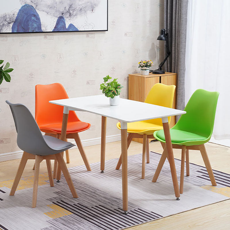 Contemporary Style Kitchen Chairs Dining Armless Side Chair with Wooden Legs