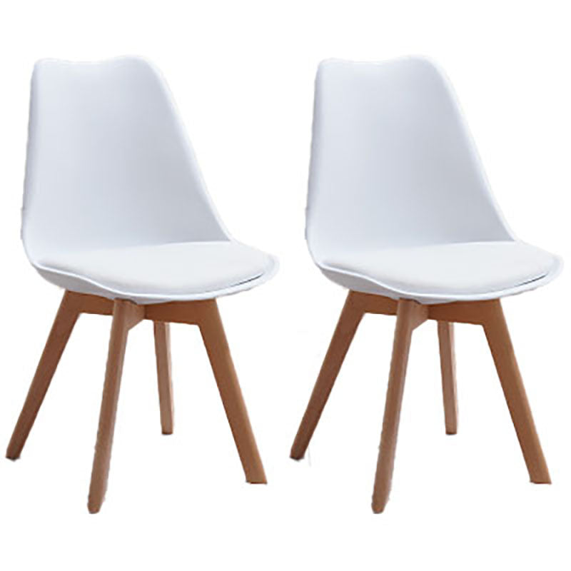 Contemporary Style Kitchen Chairs Dining Armless Side Chair with Wooden Legs