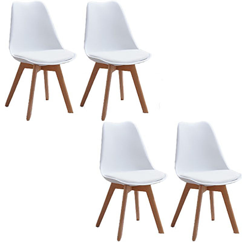 Contemporary Style Kitchen Chairs Dining Armless Side Chair with Wooden Legs