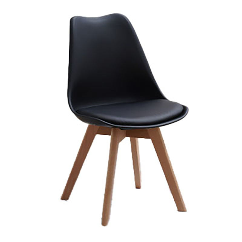 Contemporary Style Kitchen Chairs Dining Armless Side Chair with Wooden Legs