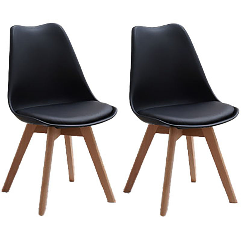 Contemporary Style Kitchen Chairs Dining Armless Side Chair with Wooden Legs