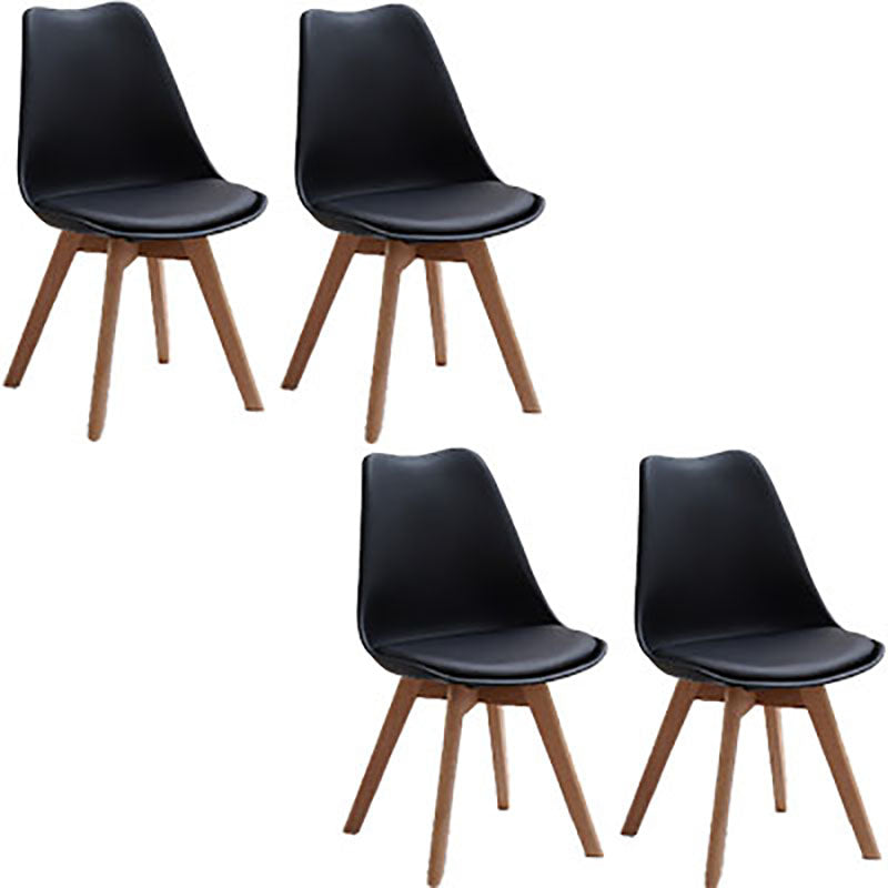 Contemporary Style Kitchen Chairs Dining Armless Side Chair with Wooden Legs