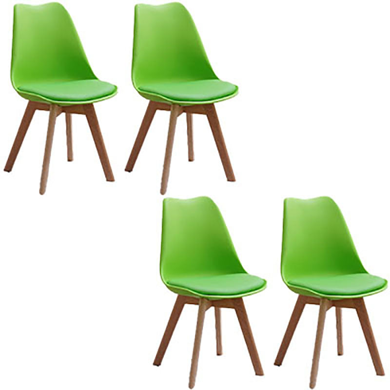 Contemporary Style Kitchen Chairs Dining Armless Side Chair with Wooden Legs