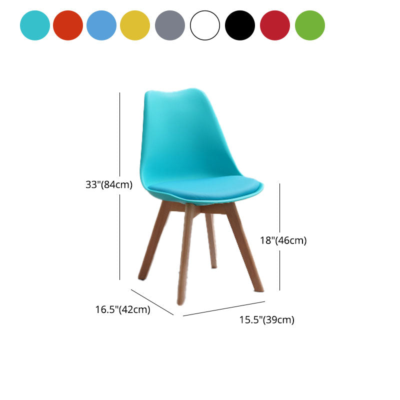 Contemporary Style Kitchen Chairs Dining Armless Side Chair with Wooden Legs