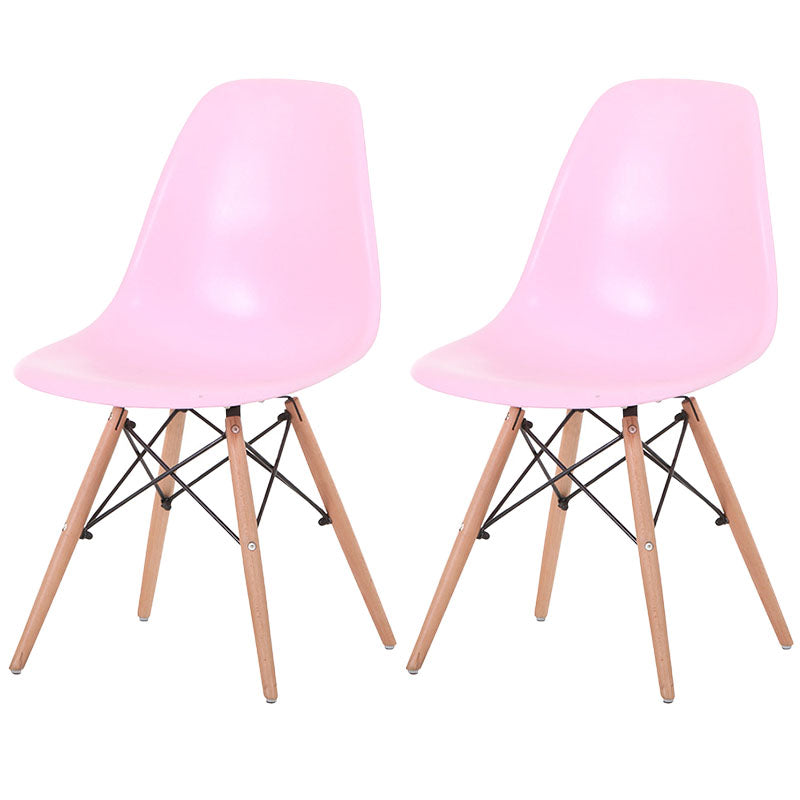 Chaises de cuisine de style contemporain pour manger des chaises latérales sans bras avec des jambes en bois