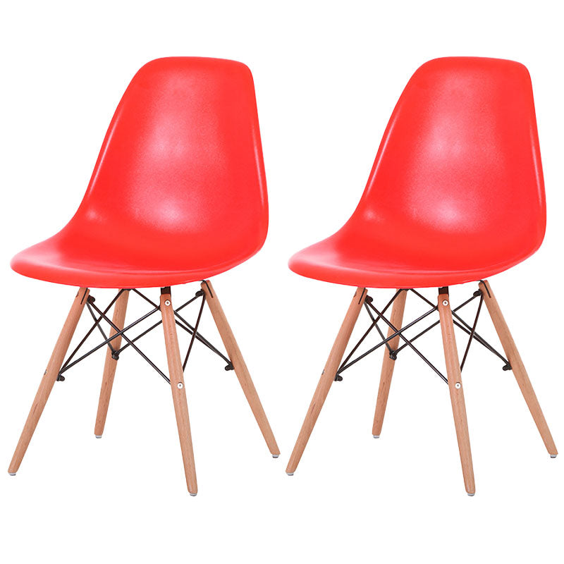 Chaises de cuisine de style contemporain pour manger des chaises latérales sans bras avec des jambes en bois