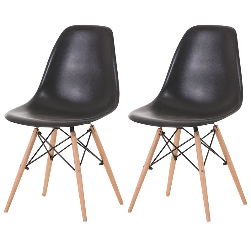 Chaises de cuisine de style contemporain pour manger des chaises latérales sans bras avec des jambes en bois