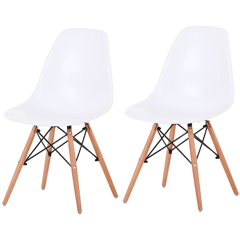 Chaises de cuisine de style contemporain pour manger des chaises latérales sans bras avec des jambes en bois