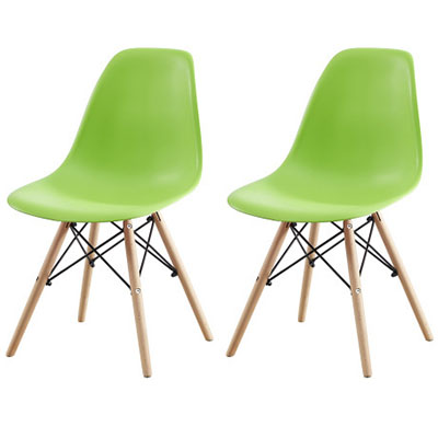 Chaises de cuisine de style contemporain pour manger des chaises latérales sans bras avec des jambes en bois