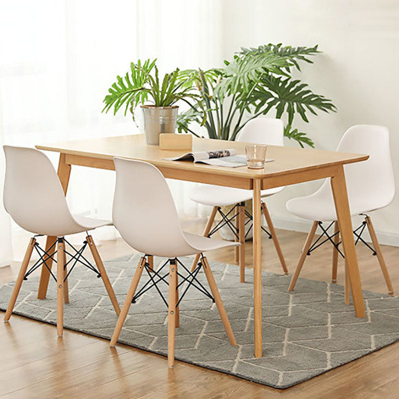 Chaises de cuisine de style contemporain pour manger des chaises latérales sans bras avec des jambes en bois