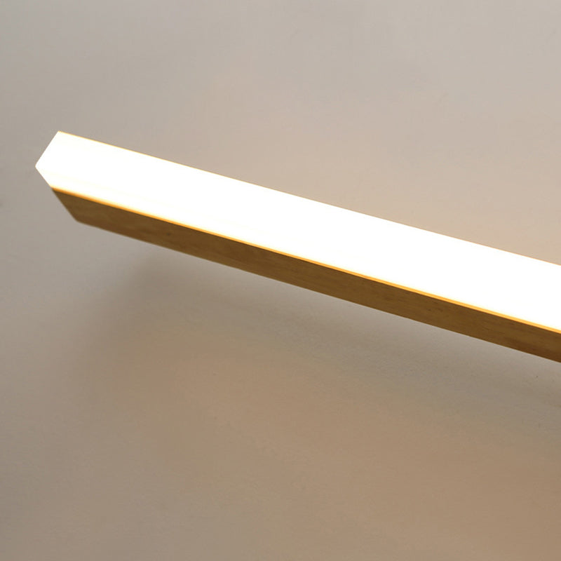 Madera de sombra lineal mate de pared moderna 1 accesorios de iluminación de pared de espejo ligero en marrón