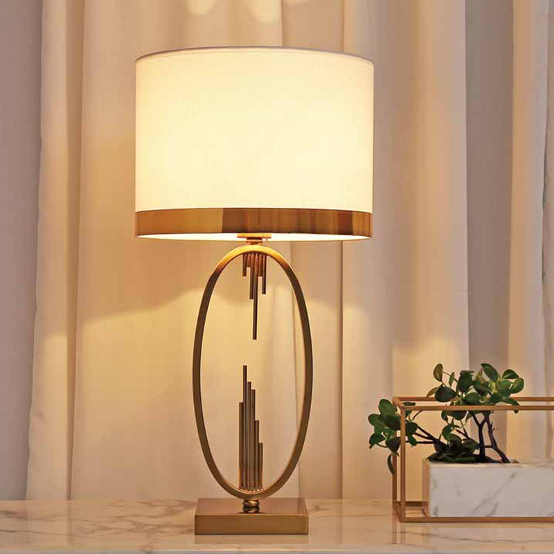 White Cloth Art Shade Desk Lamp Household Desk Lighting Fixture for Sitting Room