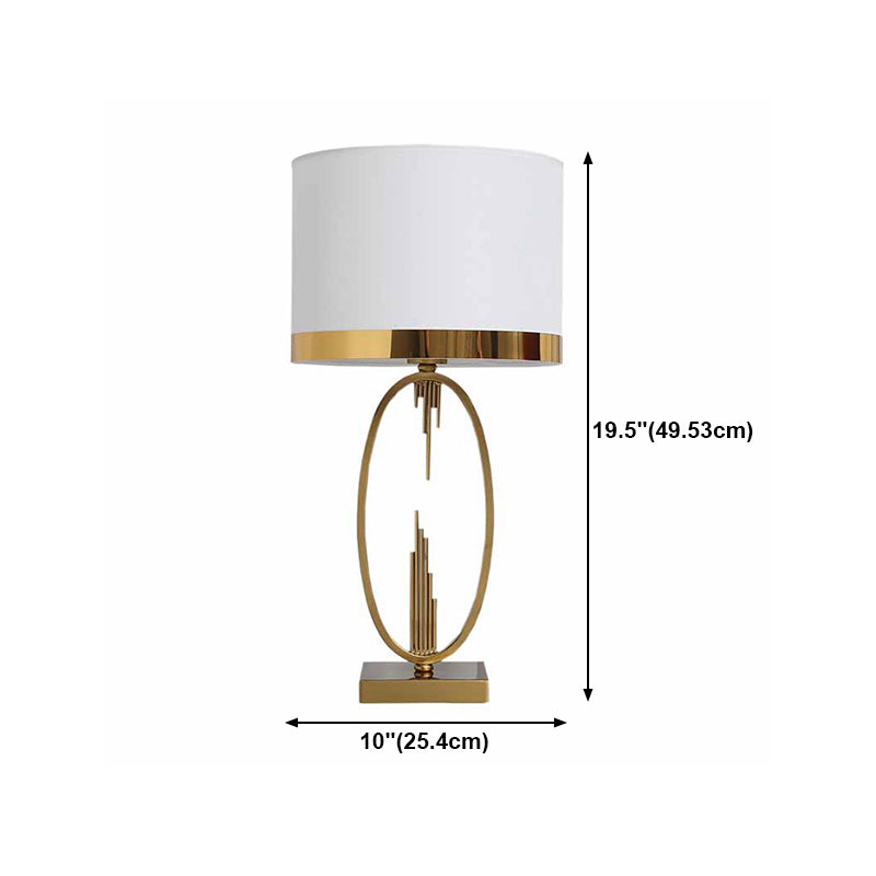 White Cloth Art Shade Desk Lamp Household Desk Lighting Fixture for Sitting Room