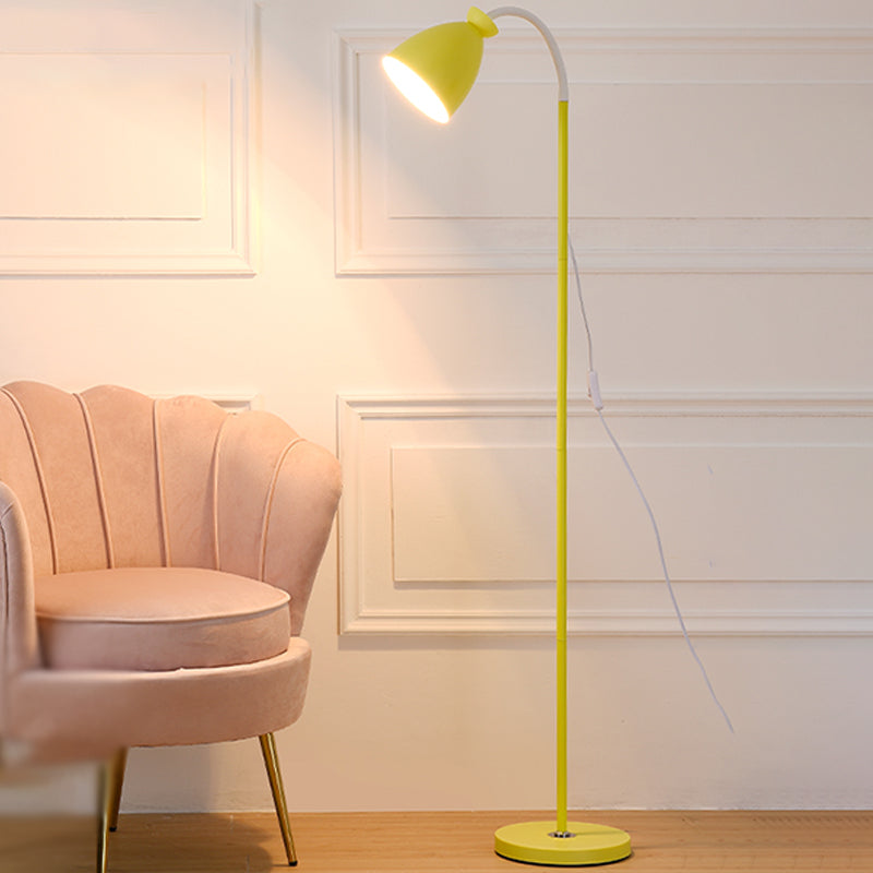 Contemporary Style Bell Shape Floor Lamp Metal Single Light Floor Lamp