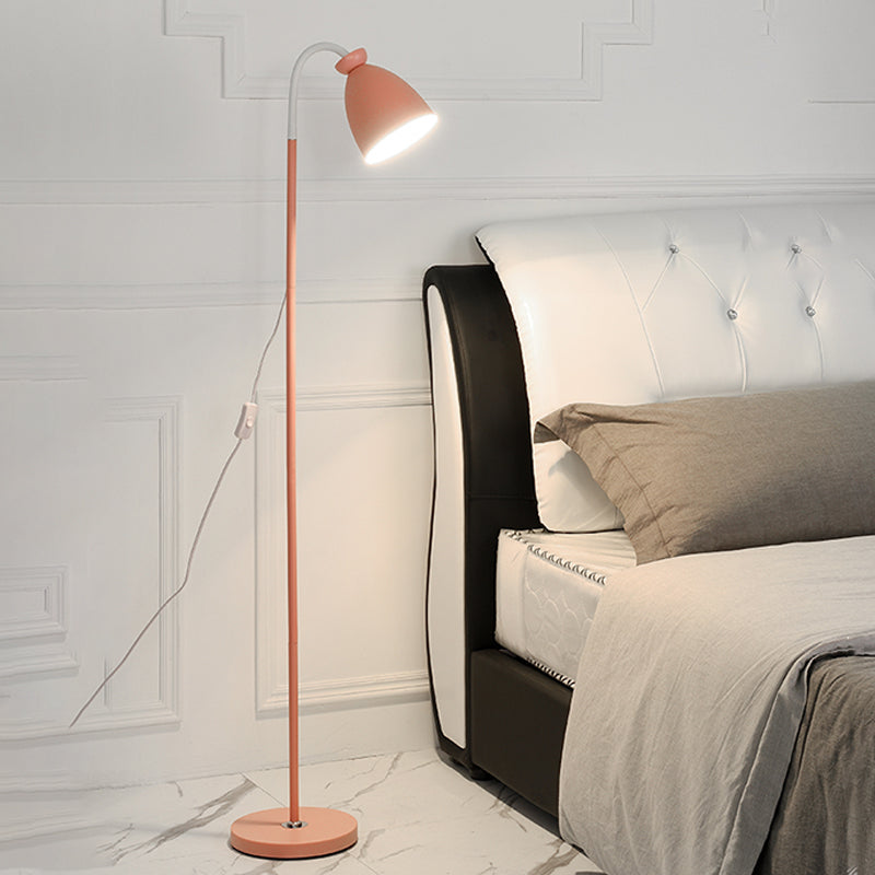 Contemporary Style Bell Shape Floor Lamp Metal Single Light Floor Lamp