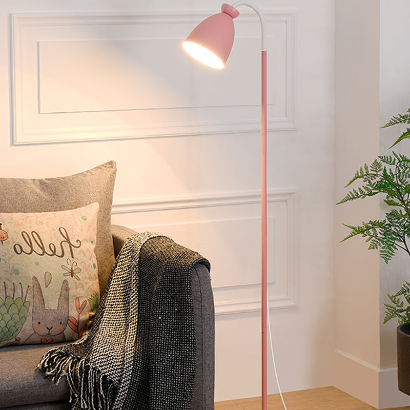 Contemporary Style Bell Shape Floor Lamp Metal Single Light Floor Lamp